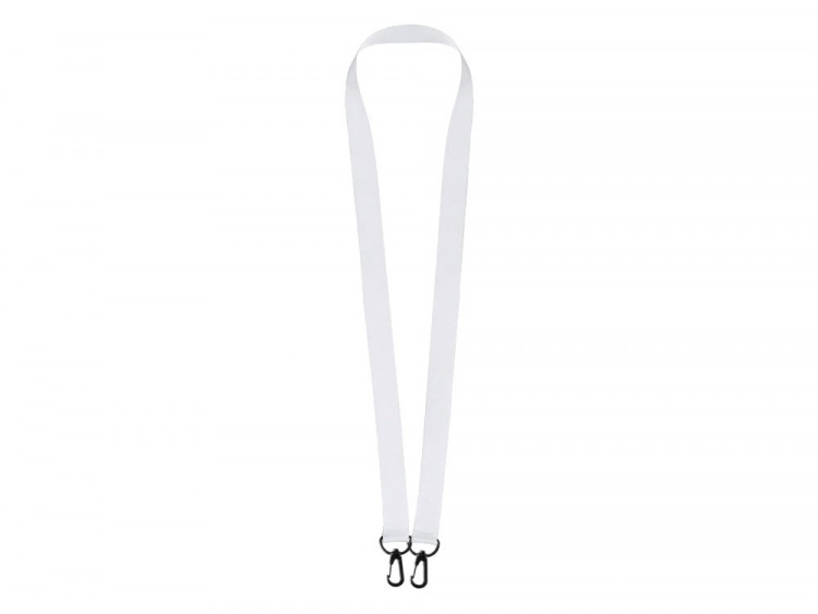 Ланъярд 2 см под сублимацию с 2-мя карабинами, черный