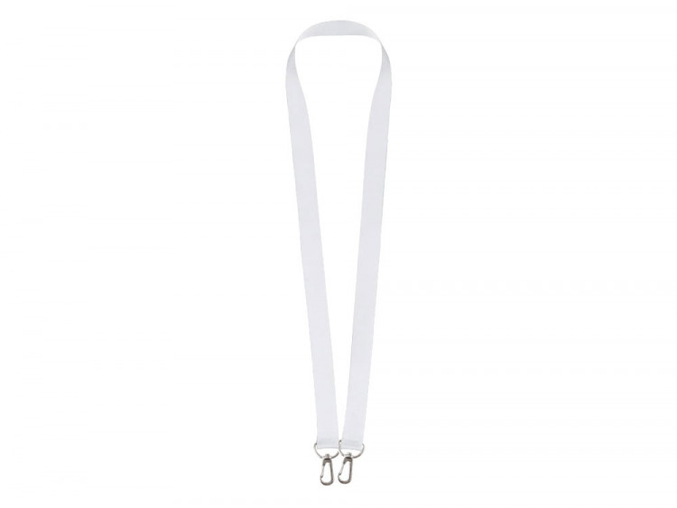 Ланъярд 2 см под сублимацию с 2-мя карабинами, серебристый