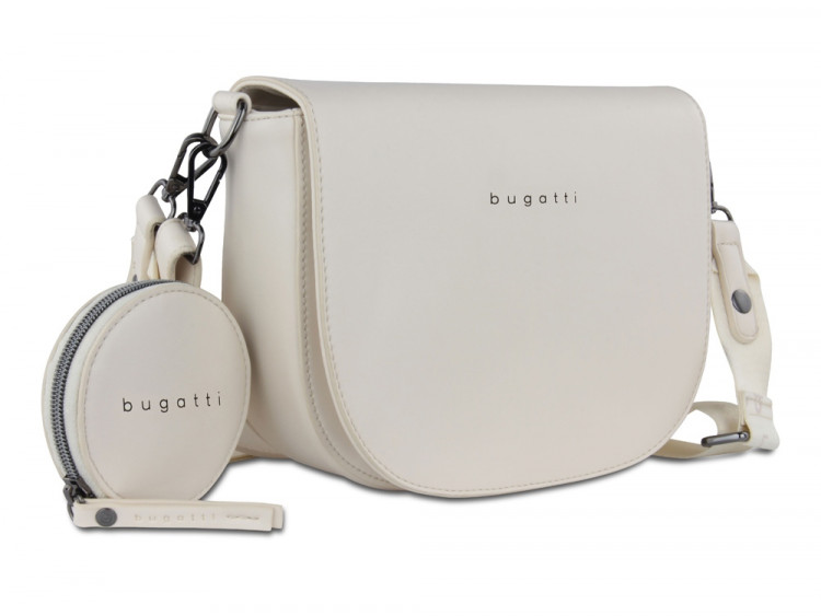Сумка наплечная женская BUGATTI Almata, с кошельком, бежевая, полиуретан, 27х6х18,5 см