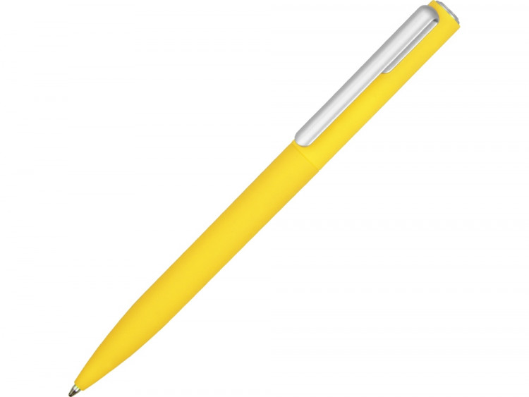 Ручка шариковая пластиковая Bon с покрытием soft touch, желтый
