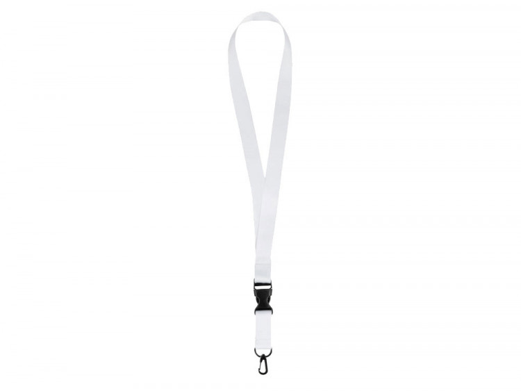 Ланъярд 2 см под сублимацию с карабином и межуровневым замком, черный