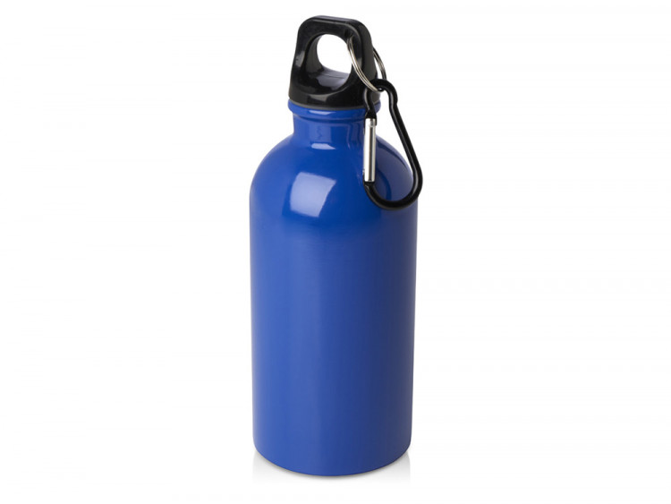 Одностенная бутылка для воды с карабином Oregon, изготовленная из нержавеющей стали, сертифицированной по стандарту RCS, объемом 400 мл - Ярко-синий