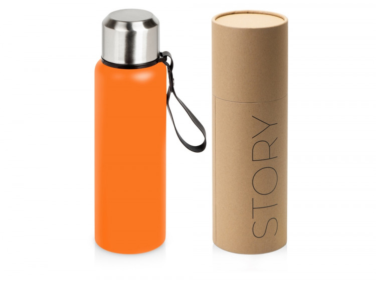Вакуумный термос Story, тубус, оранжевый