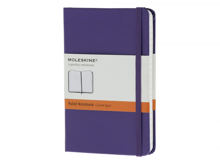 Записная книжка Moleskine Classic (в линейку) в твердой обложке, Pocket (9x14см), фиолетовый