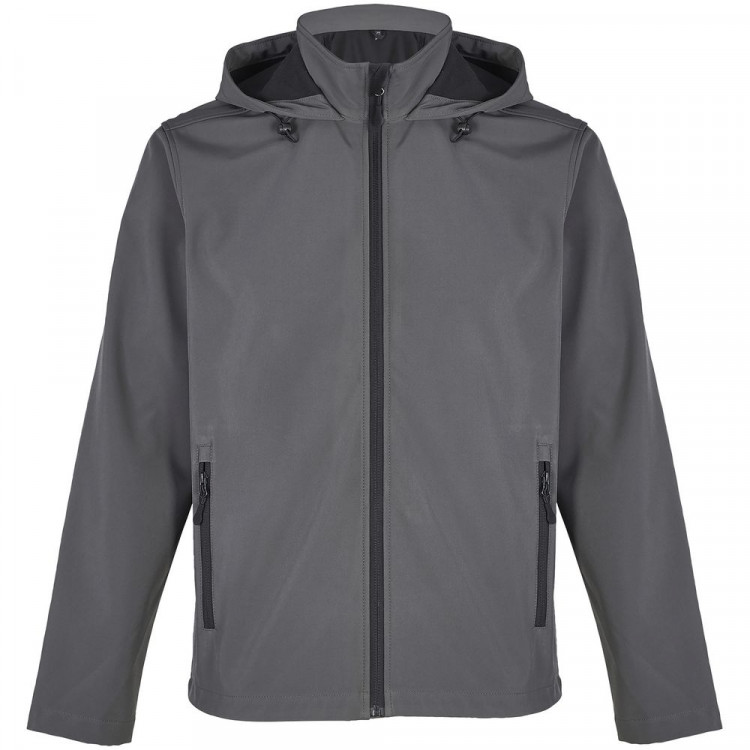 Куртка софтшелл с капюшоном мужская Race Men, темно-серая