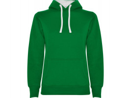 Толстовка с капюшоном Urban женская, зеленый/белый