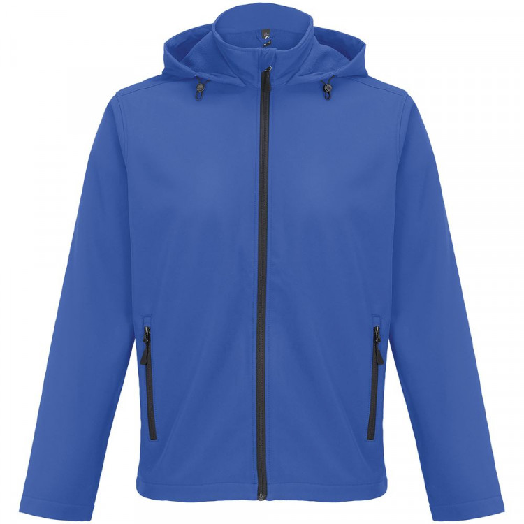 Куртка софтшелл с капюшоном мужская Race Men, ярко-синяя (royal)
