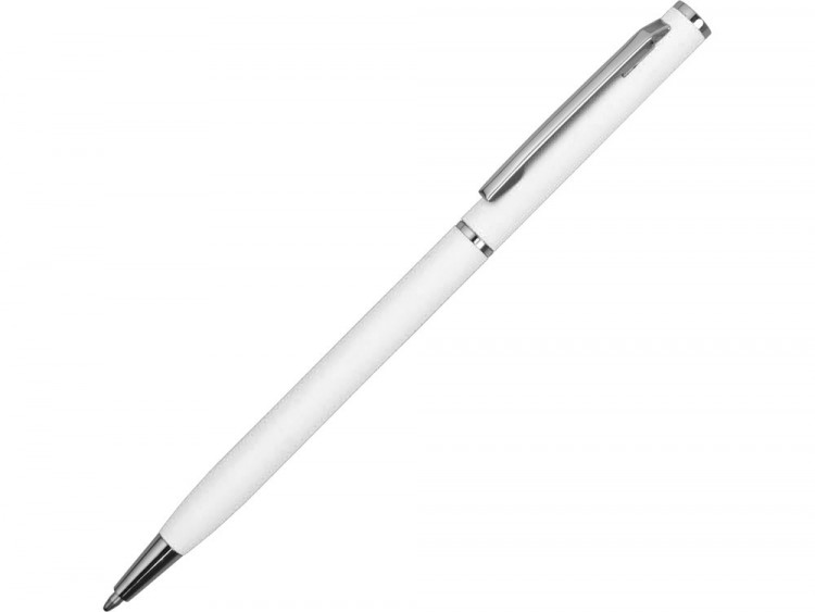 Ручка металлическая шариковая Атриум с покрытием софт-тач, белый