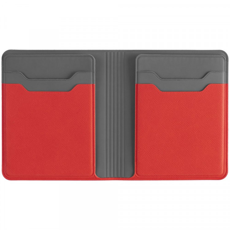 Картхолдер с отделением для купюр Dual, красный