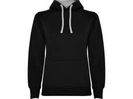 Толстовка с капюшоном Urban женская, черный/серый меланж