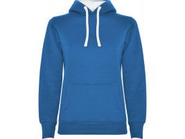 Толстовка с капюшоном Urban женская, королевский синий/белый