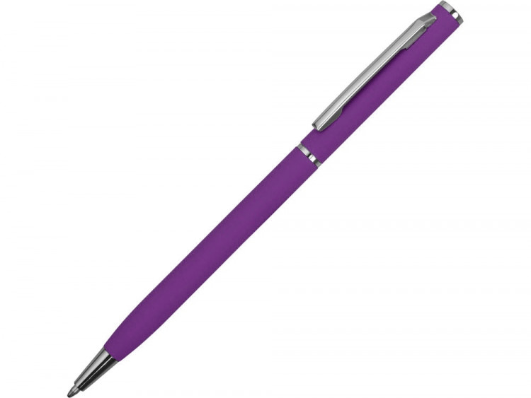 Ручка металлическая шариковая Атриум с покрытием софт-тач, фиолетовый