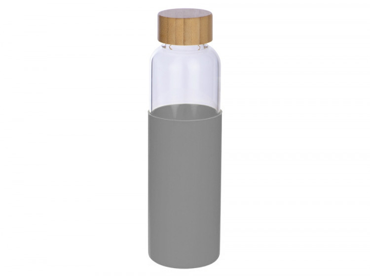 Бутылка для воды стеклянная Refine, в чехле, 550 мл, серый