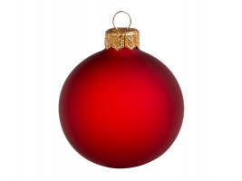 Стеклянный шар красный матовый, заготовка шара 6 см, цвет 12, матовый