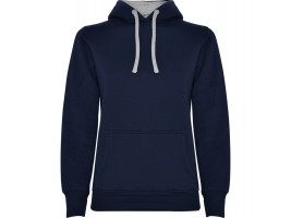 Толстовка с капюшоном Urban женская, нэйви/серый