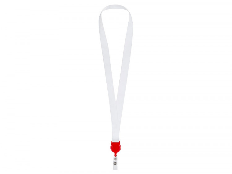 Ланъярд 2 см с ретрактором, красный