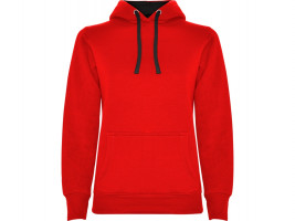 Толстовка с капюшоном Urban женская, красный/черный