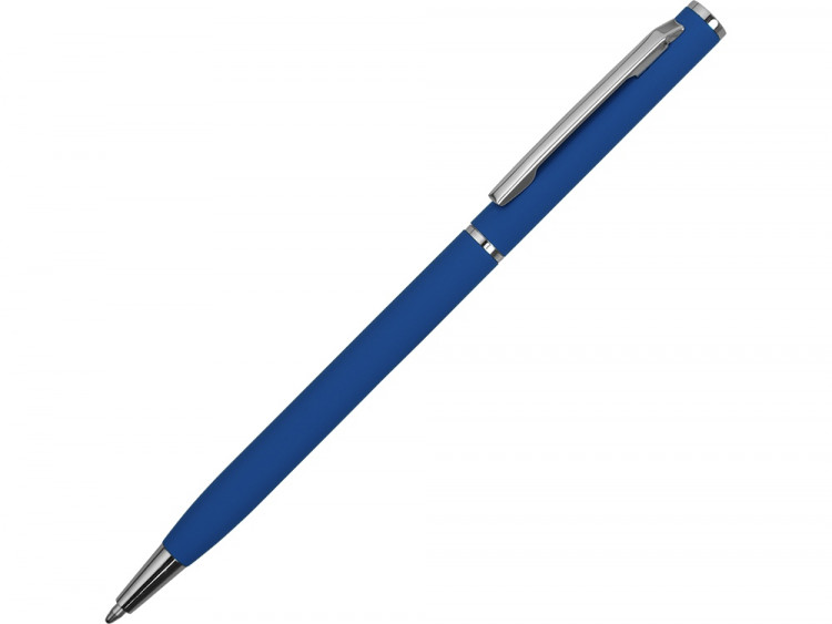 Ручка металлическая шариковая Атриум с покрытием софт-тач, синий
