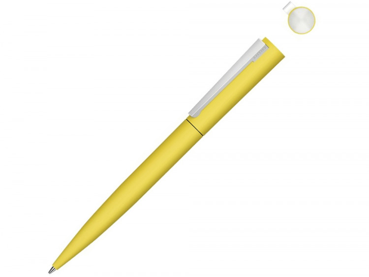 Металлическая шариковая ручка soft touch Brush gum, желтый