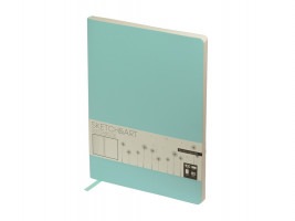 Скетчбук Sketch & Art в мягком переплете 179х250 мм, 80 л. бежевой бумаги 100 гр., мятный