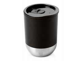 Термокружка LINDE с двойными стенками из переработанного полипропилена, черный