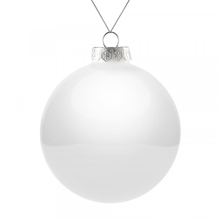 Елочный шар Finery Gloss, 10 см, глянцевый белый