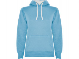 Толстовка с капюшоном Urban женская, небесно-голубой/белый