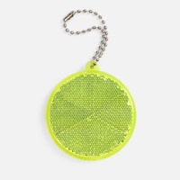 Пешеходный светоотражатель с цепочкой «Круг», неон-желтый