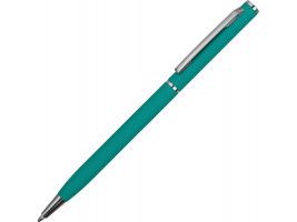 Ручка металлическая шариковая Атриум с покрытием софт-тач, бирюзовый