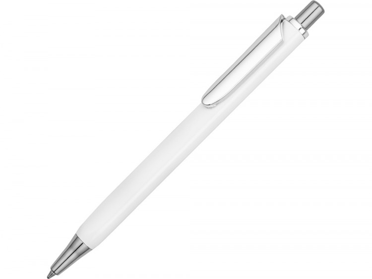 Ручка металлическая шариковая трехгранная Riddle, белый/серебристый