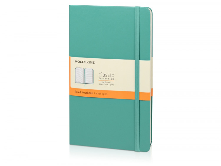 Записная книжка Moleskine Classic (в линейку) в твердой обложке, Large (13х21см), морская волна