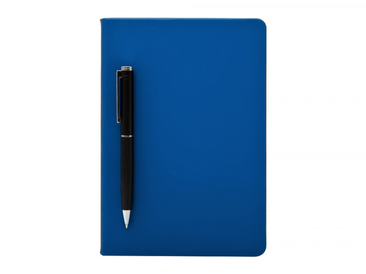 Бизнес-блокнот С3 софт-тач с магнитом, твердая обложка, 128 листов, синий