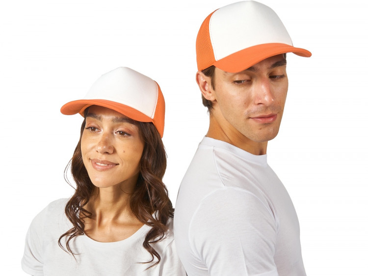 Бейсболка с сеткой Newport, оранжевый/белый