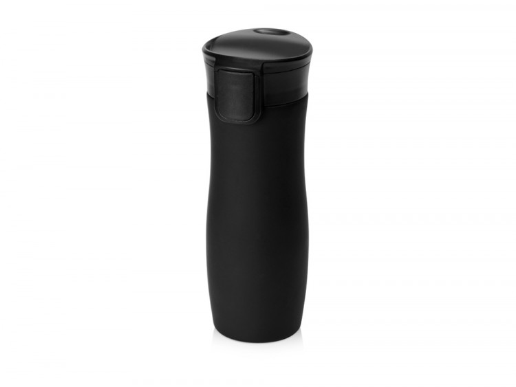 Вакуумная термокружка с кнопкой Streamline, Waterline, soft-touch, тубус, черный