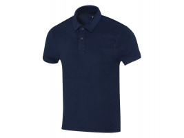 Рубашка поло унисекс Akoya из переработанного махрового материала - Темно - синий