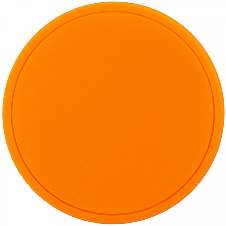 Лейбл из ПВХ Dzeta Round, L оранжевый неон