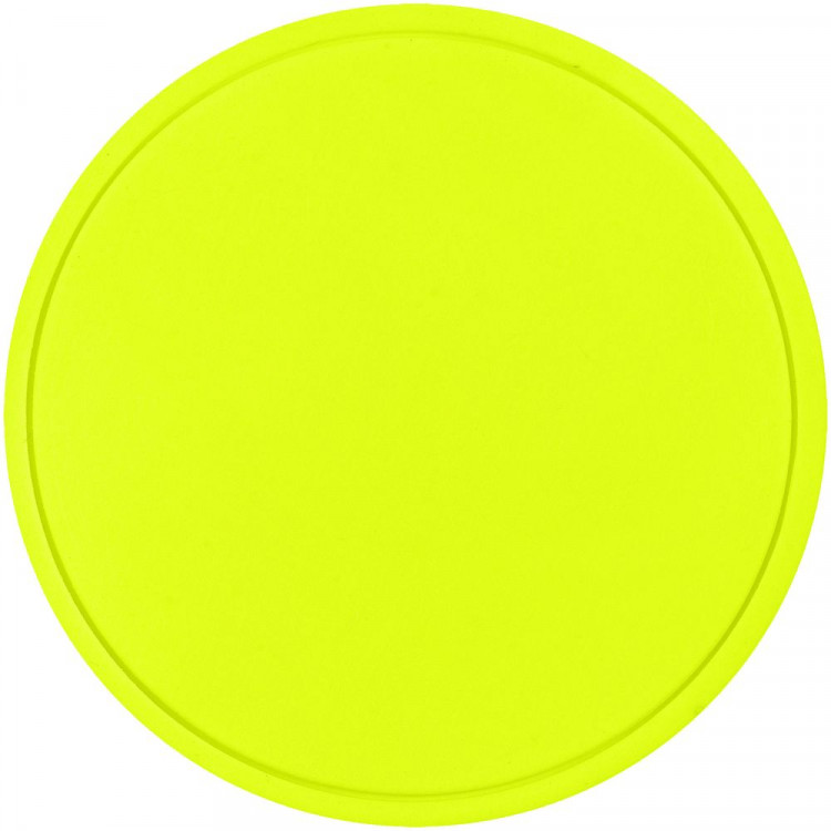 Лейбл из ПВХ Dzeta Round, L, желтый неон
