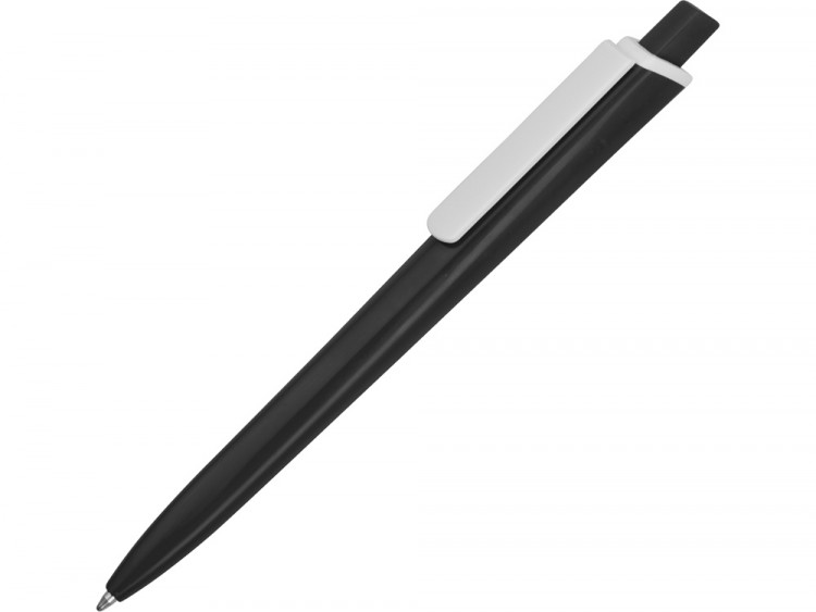 Ручка пластиковая трехгранная шариковая Lateen, черный/белый