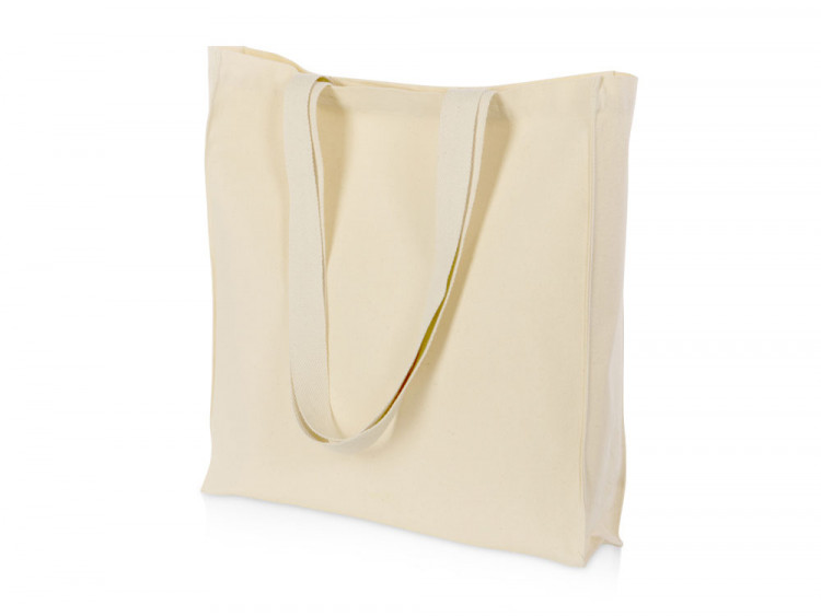 Сумка Donny из хлопка с донной складкой и парусиновыми ручками, натуральный (Р)