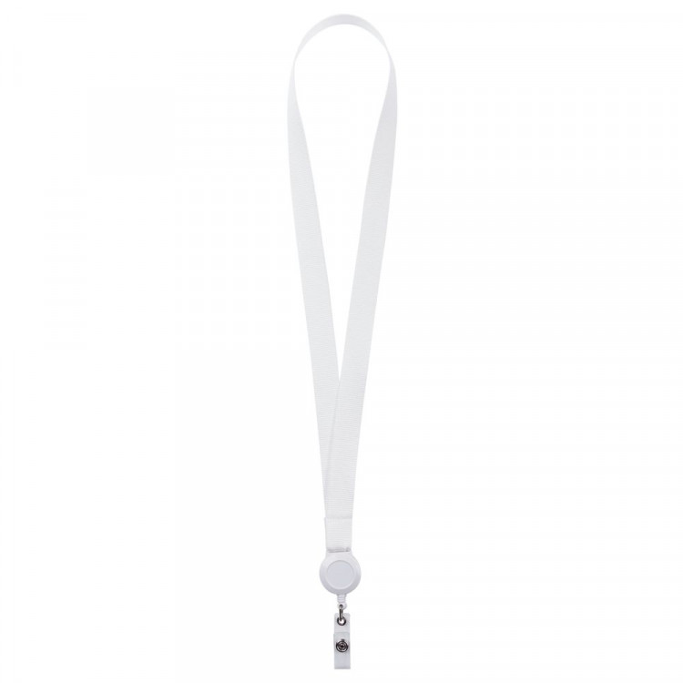 Лента для бейджа с ретрактором Retract, белая