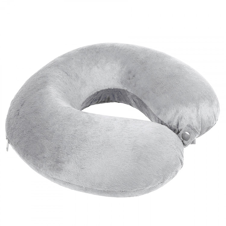 Подушка дорожная "SOFT"; memory foam, микрофибра,серый
