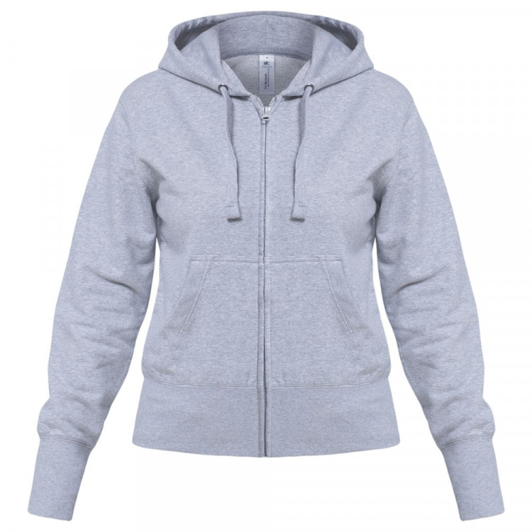 Толстовка женская Hooded Full Zip серый меланж