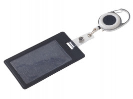 Бейдж с рулеткой-карабин Favor, черный