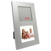 Часы-зеркало сенсорное с фоторамкой "Позитив"