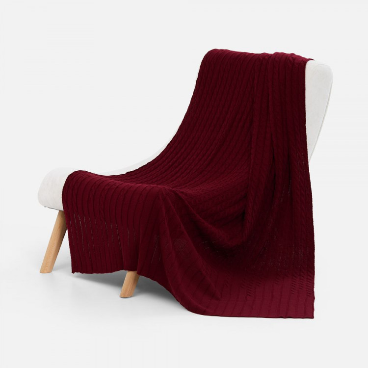 Плед Tressa, красный (бордовый)