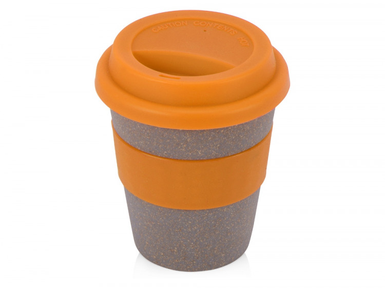 Стакан с силиконовой крышкой Cafe, оранжевый