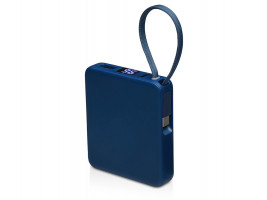 Внешний аккумулятор со встроенным кабелем USB-C Дэнси, 5000 мАч, темно-синий