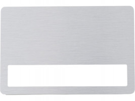 Бейдж металл+ загибушка прозрачная, 90х60мм, серебристый