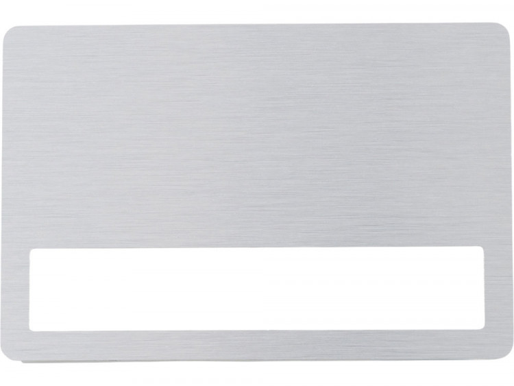 Бейдж металл+ загибушка прозрачная, 90х60мм, серебристый