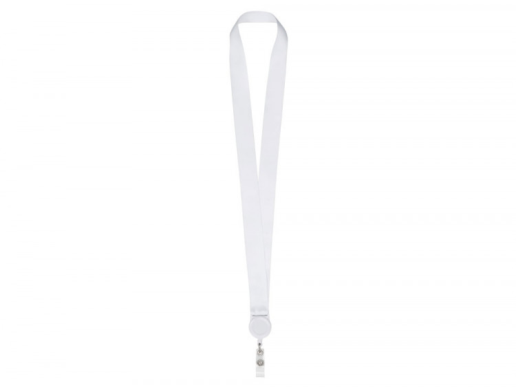 Ланъярд 2,5 см с ретрактором, белый